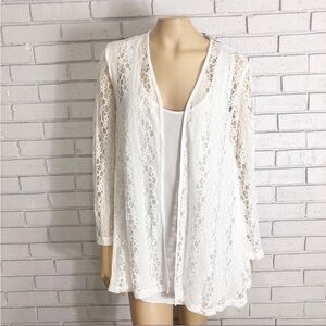 ASOS Design crochet lace beach white kimono